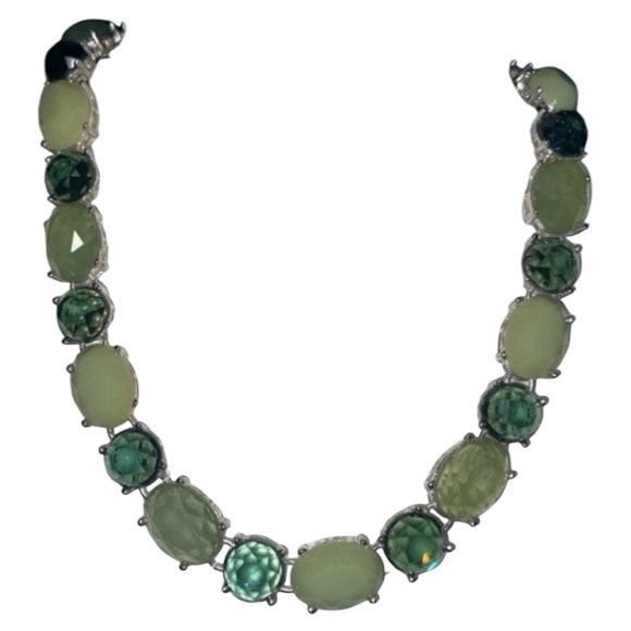 Anne Klein Women’s Green 16” Plus 3” Extender Crystal & Topaz Necklace EUC - Picture 4 of 6